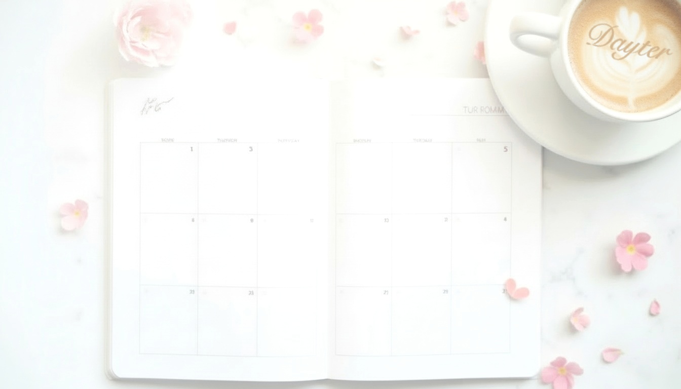 calendar coffee flowers lifestyle